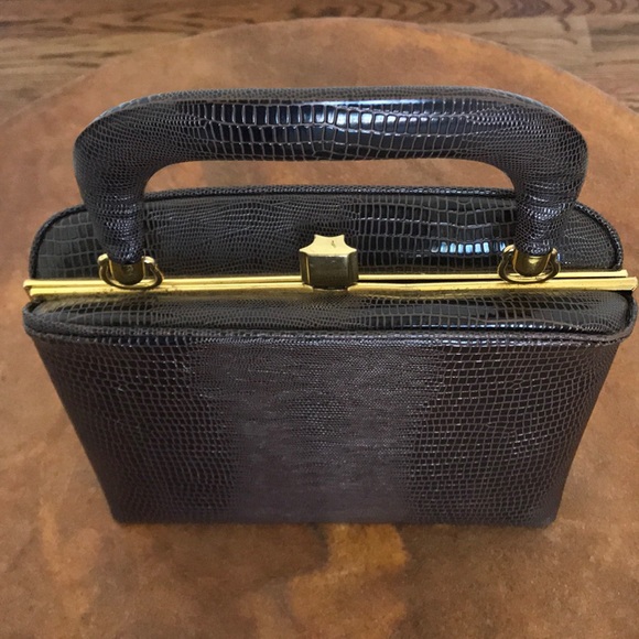 Vintage Bags Vintage Dark Brown Hard Sided Purse Poshmark
